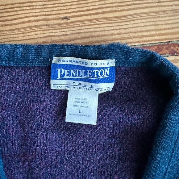 Pendleton Teal and Violet Women's Cardigan - Picture 2 of 3